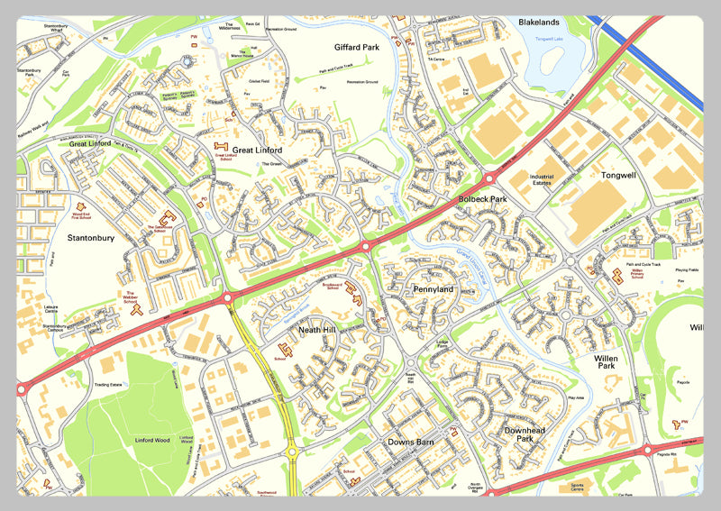 Milton Keynes Street Map