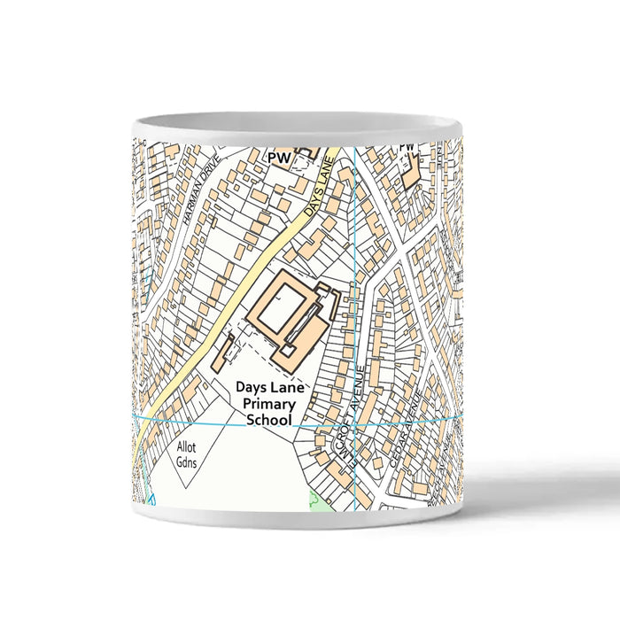 Ordnance Survey Postcode Centered Map Mug