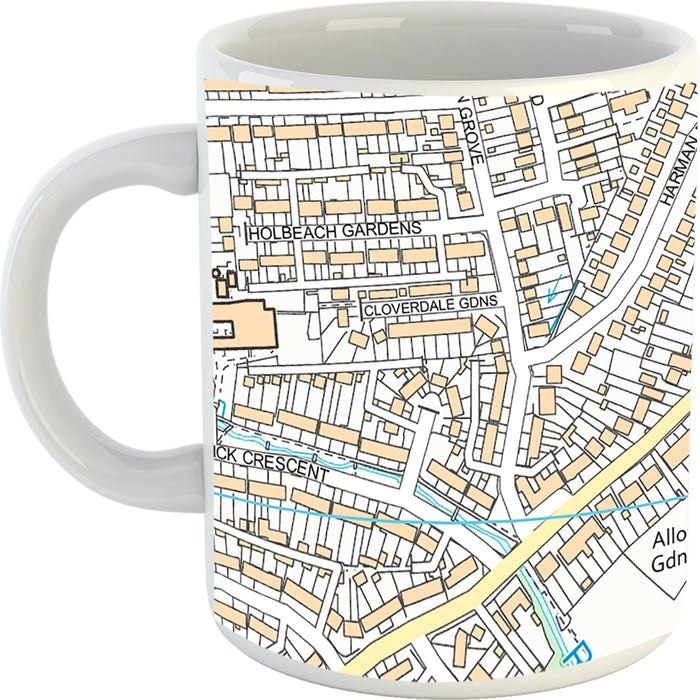 Ordnance Survey Postcode Centered Map Mug