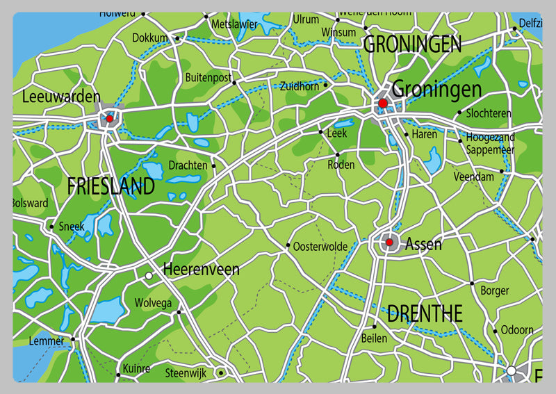 Netheron Map Physical Map of the Netherlands - The Oxford Collection– I Love Maps