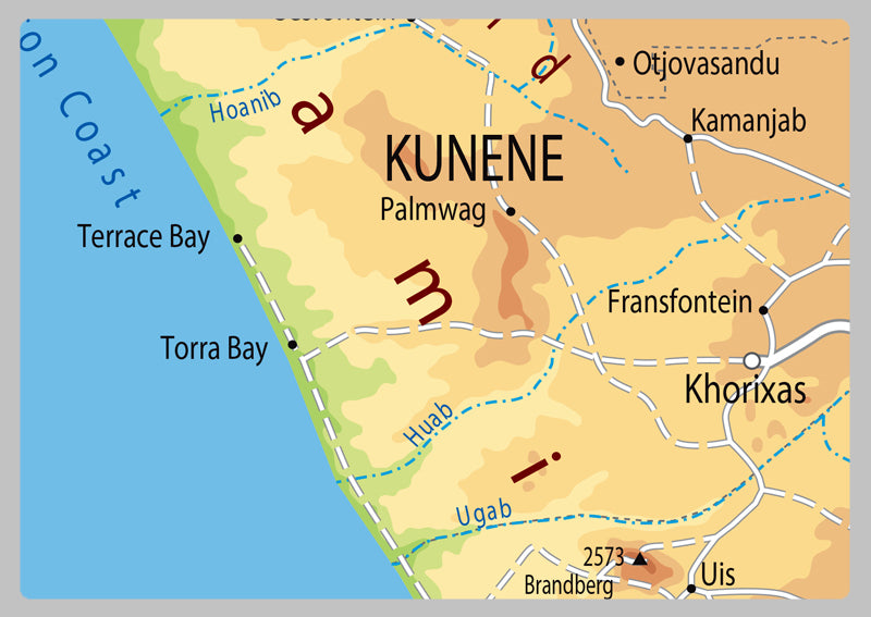 Namibia Map Using The Hand Physical Map of Namibia - The Oxford Collection– I Love Maps