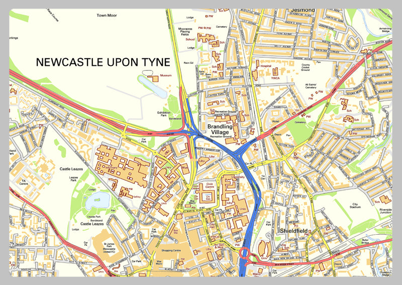 Newcastle Street Map