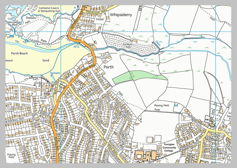 Newquay Street Coastal Area Map