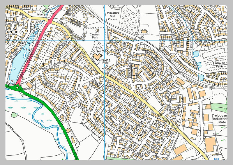 Newquay Street Coastal Area Map