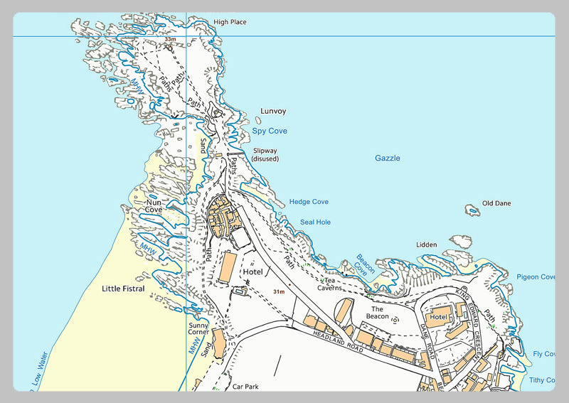 Newquay Street Coastal Area Map
