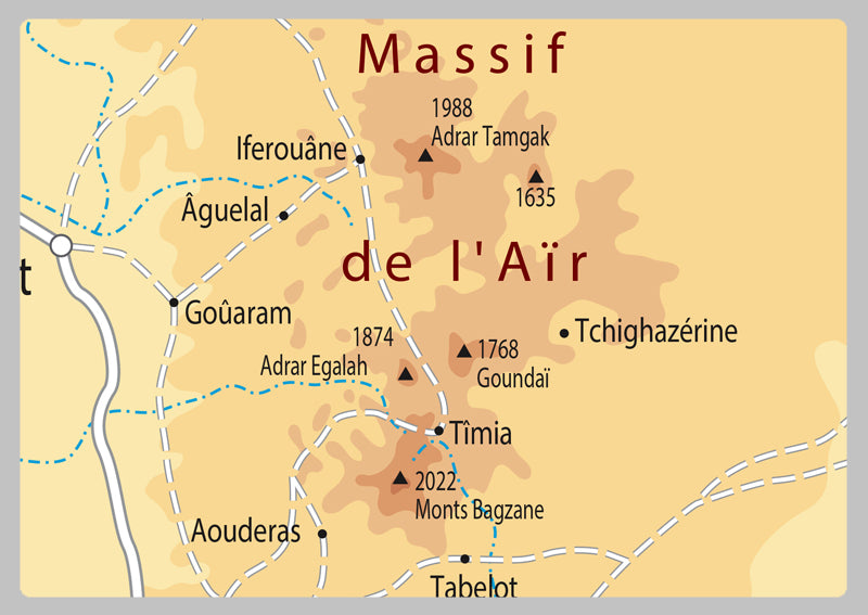 Physical Map of Niger - The Oxford Collection