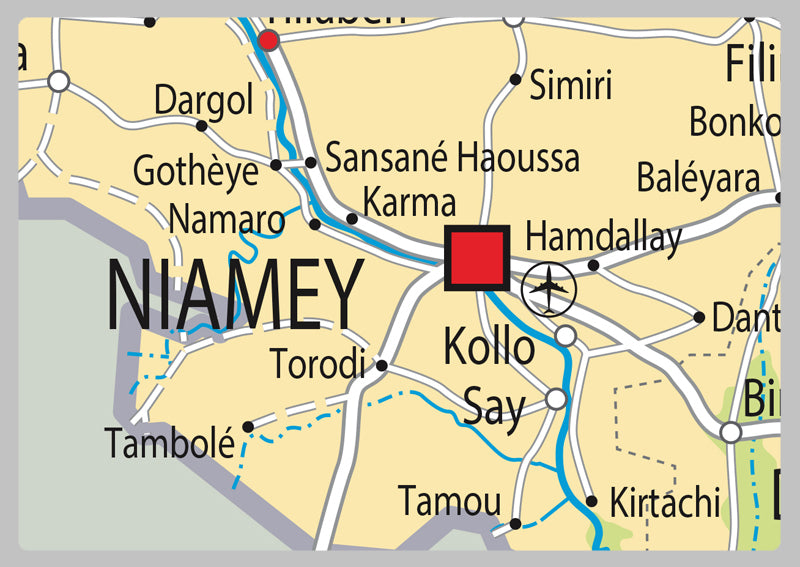 Physical Map of Niger - The Oxford Collection