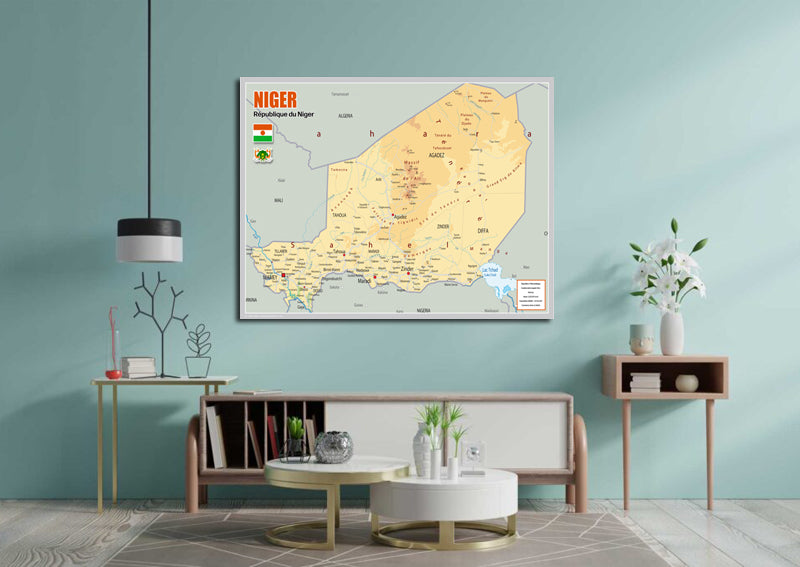 Physical Map of Niger - The Oxford Collection