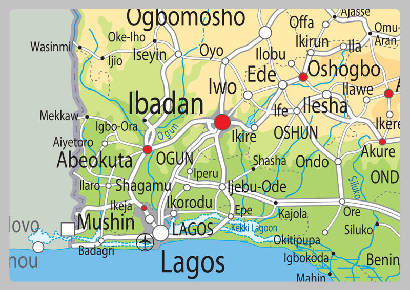 Nigeria Physical Map– I Love Maps