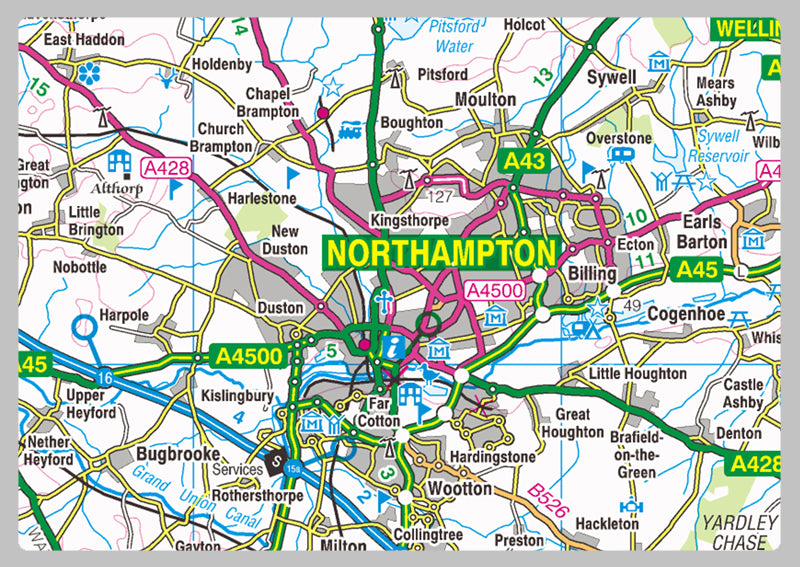 Northamptonshire County Map - I Love Maps