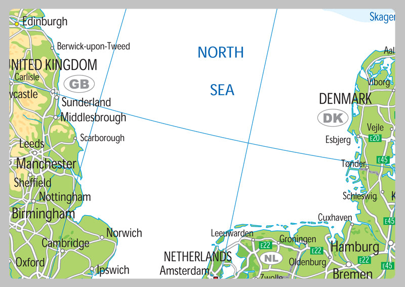 Northern Europe Physical Map