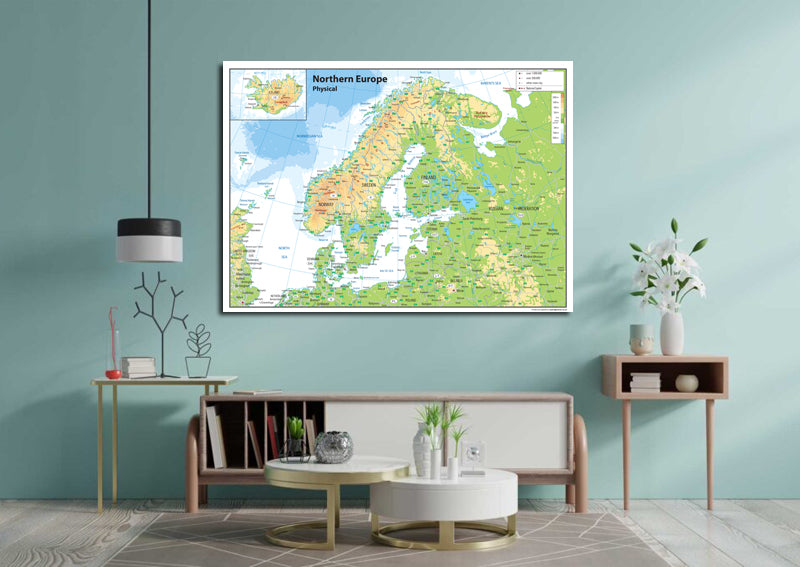 Northern Europe Physical Map