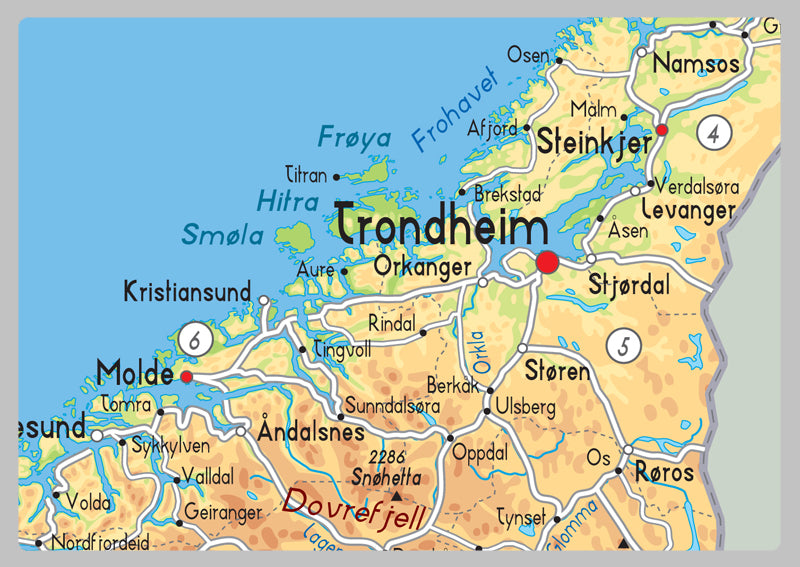 Norway Physical Map