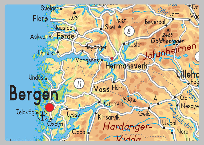 Norway Physical Map