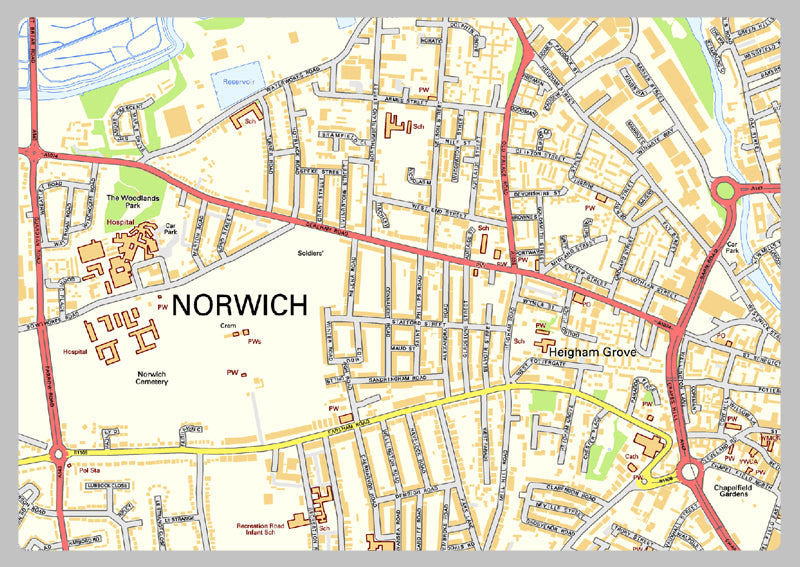 Norwich Street Map