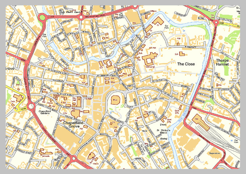 Norwich Street Map