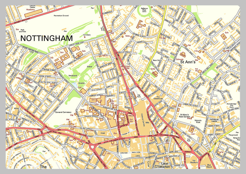 Nottingham Street Map