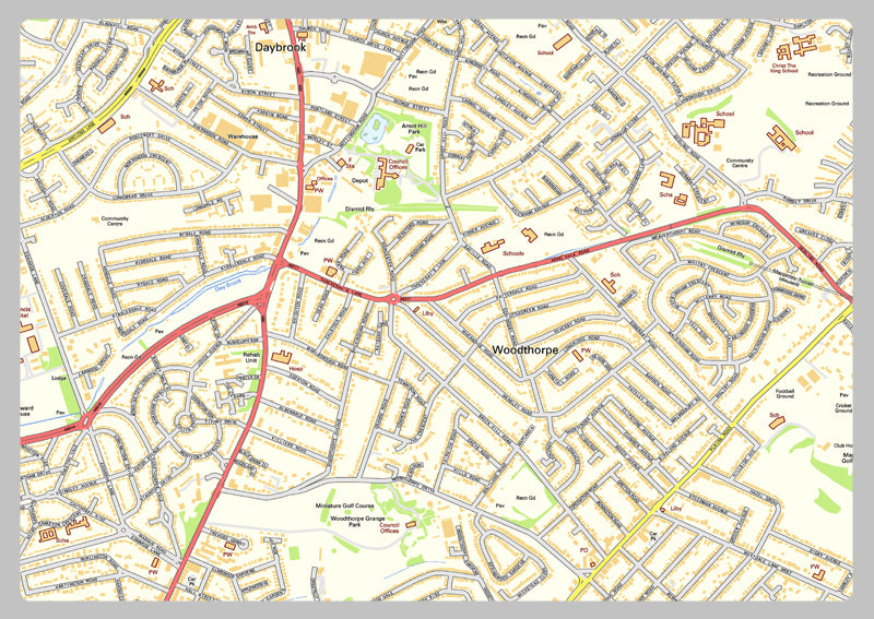 Nottingham Street Map