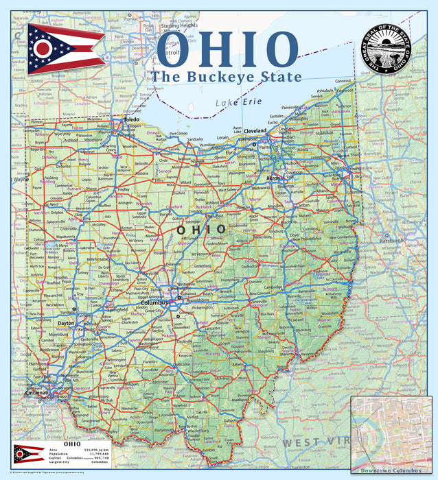 Ohio Physical State Map