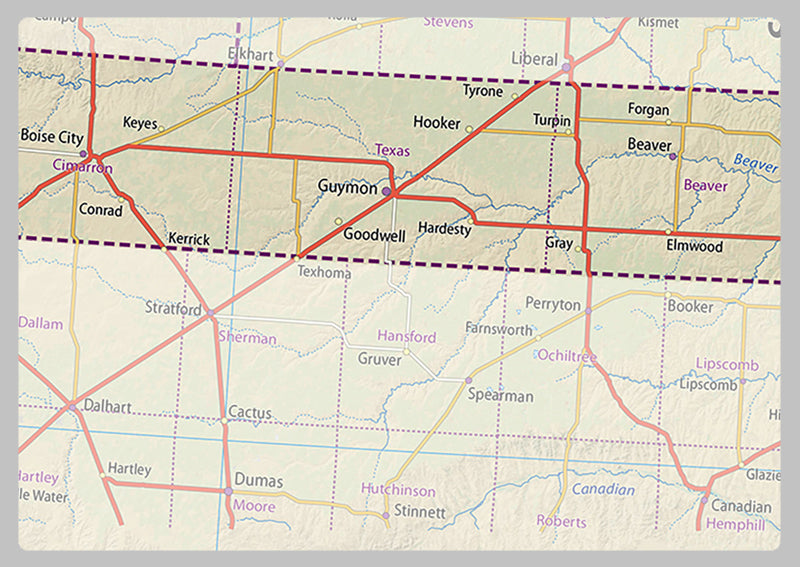 Oklahoma Physical State Map