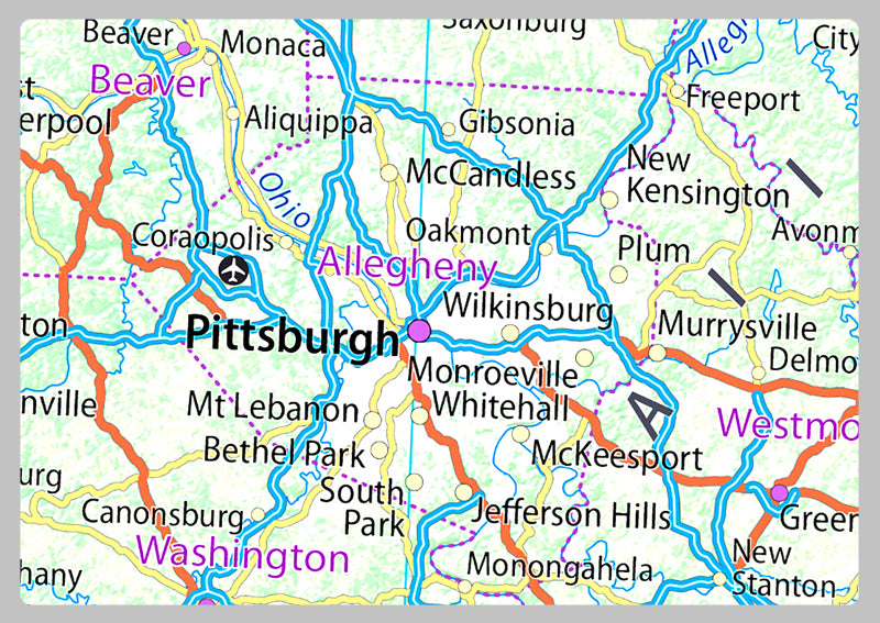 Pennsylvania Physical State Map