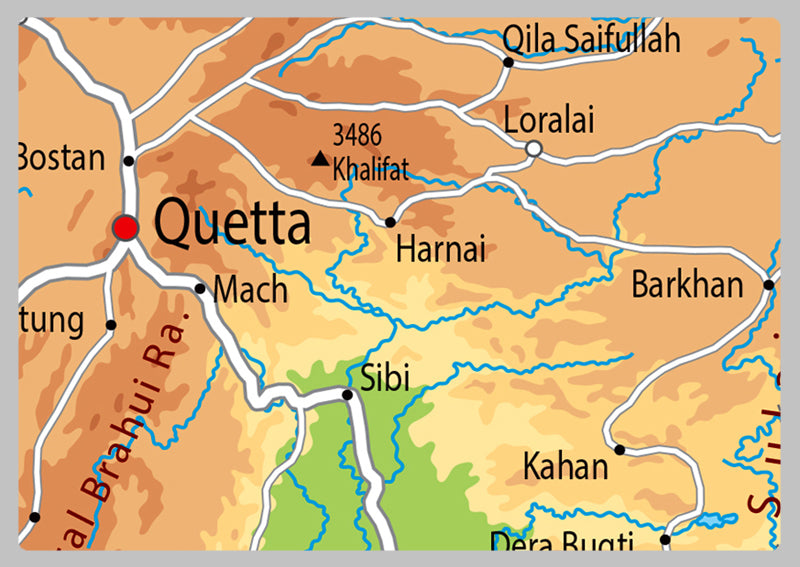 Physical Map of Pakistan - The Oxford Collection