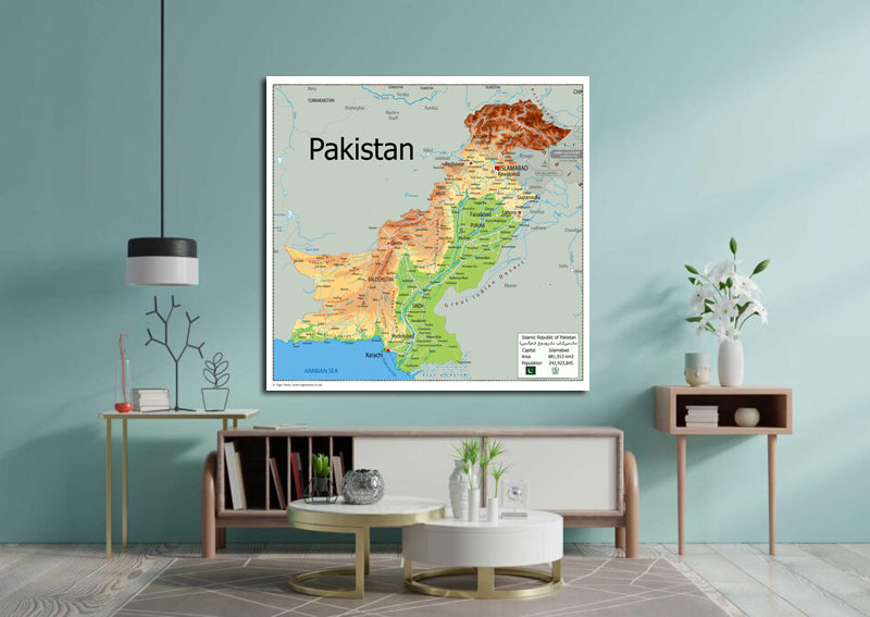 Physical Map of Pakistan - The Oxford Collection