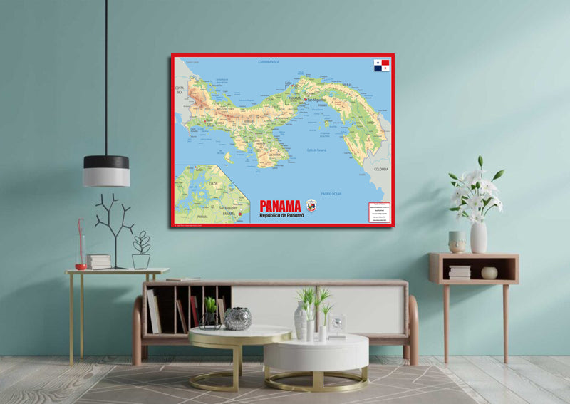 Physical Map of Panama - The Oxford Collection
