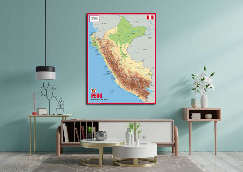 Physical Map of Peru - The Oxford Collection