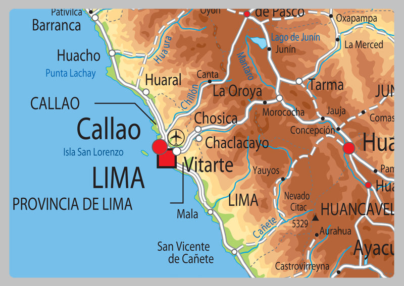 Peru Physical Map– I Love Maps
