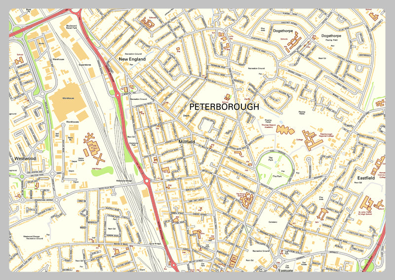 Peterborough Street Map