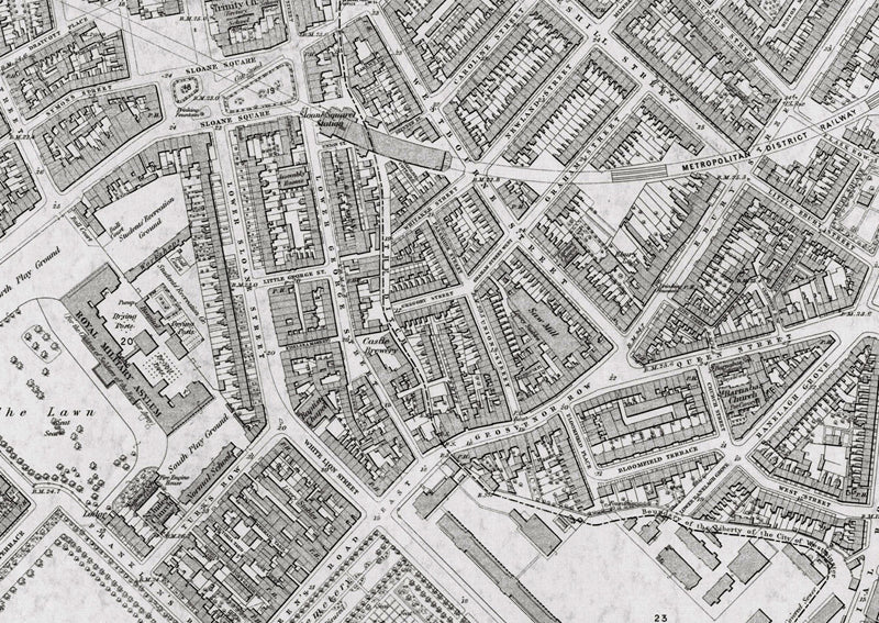 London 1872 Ordnance Survey Map - Sheet LIV - Pimlico
