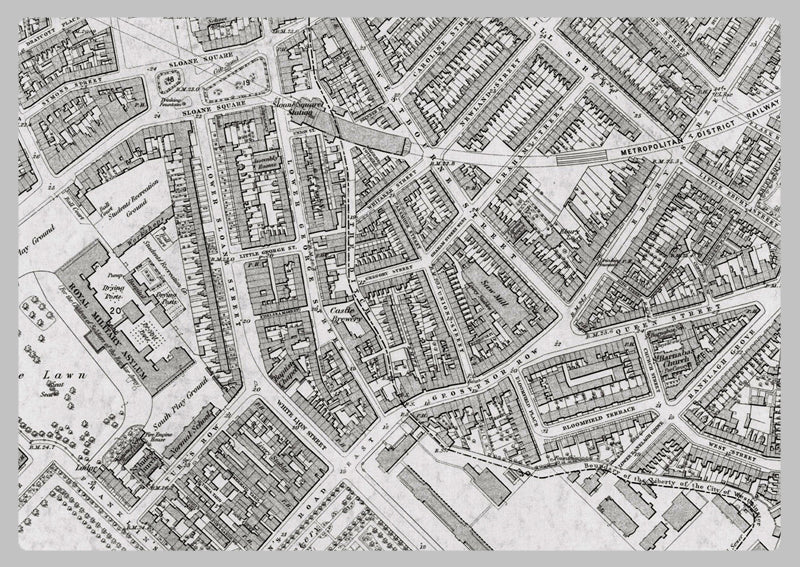 London 1872 Ordnance Survey Map - Sheet LIV - Pimlico