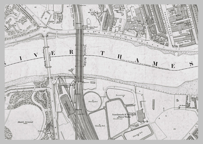 London 1872 Ordnance Survey Map - Sheet LIV - Pimlico