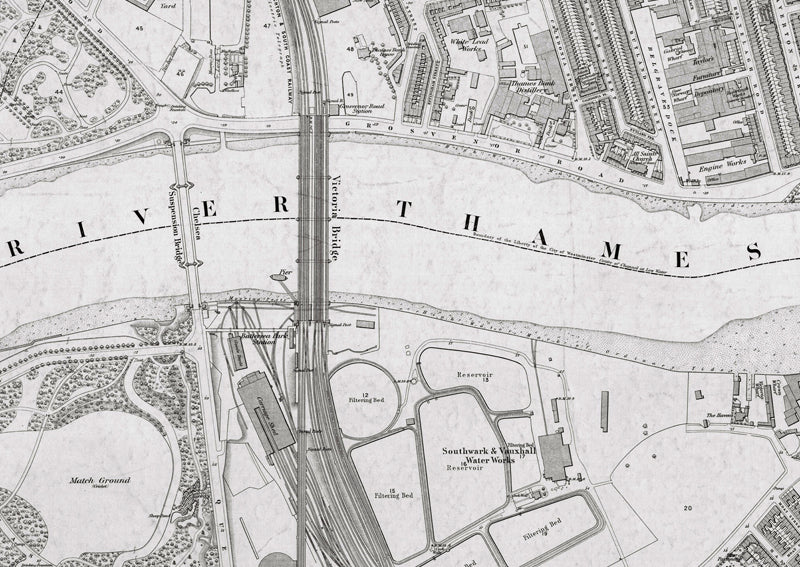 London 1872 Ordnance Survey Map - Sheet LIV - Pimlico