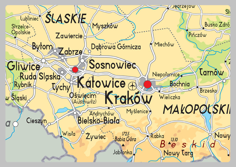 Poland Physical Map