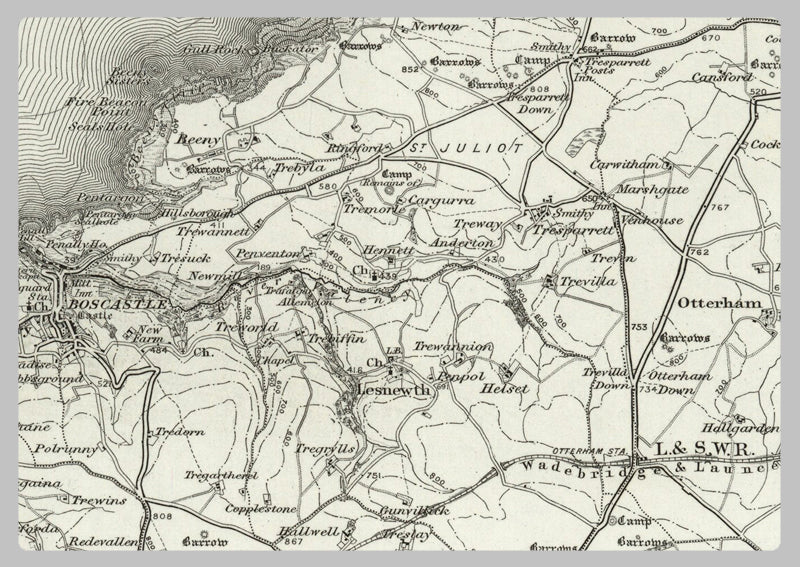 1890 Collection - Boscastle (Bude Bay) Ordnance Survey Map