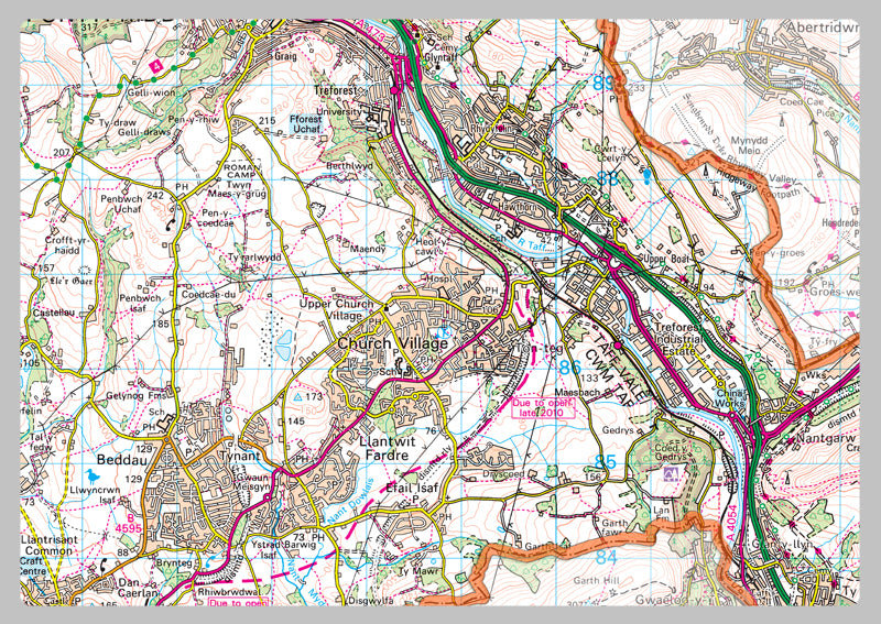 Rhondda Cynon Taf County Map