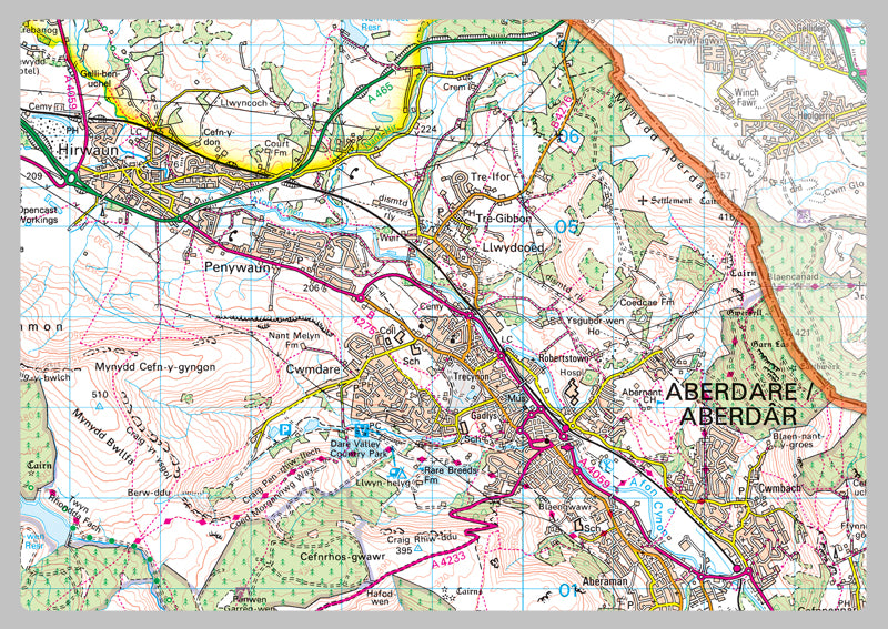 Rhondda Cynon Taf County Map