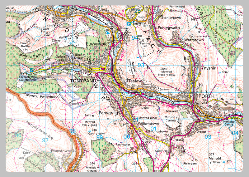 Rhondda Cynon Taf County Map