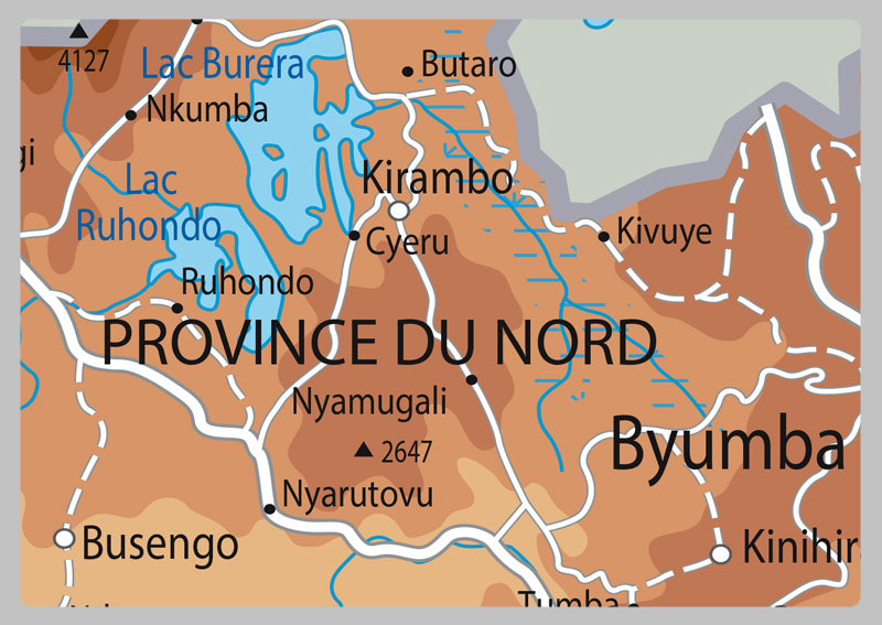 Physical Map of Rwanda - The Oxford Collection