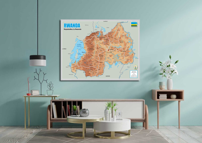 Physical Map of Rwanda - The Oxford Collection