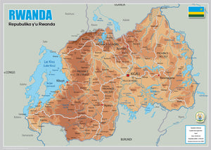 Physical Map of Rwanda - The Oxford Collection– I Love Maps