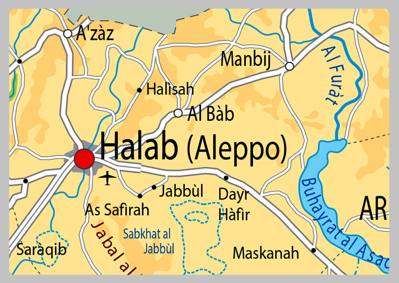 Physical Map of Syria - The Oxford Collection