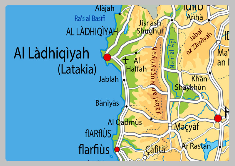 Physical Map of Syria - The Oxford Collection