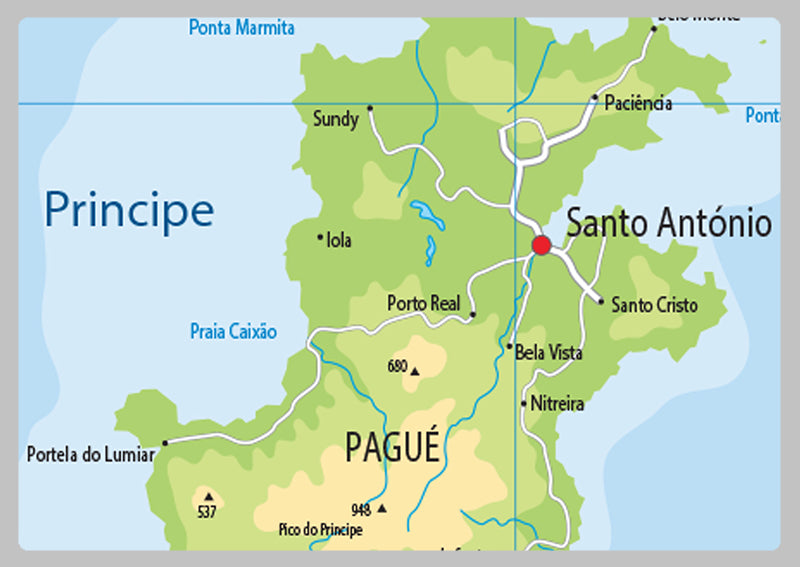Physical Map of São Tomé and Príncipe - The Oxford Collection