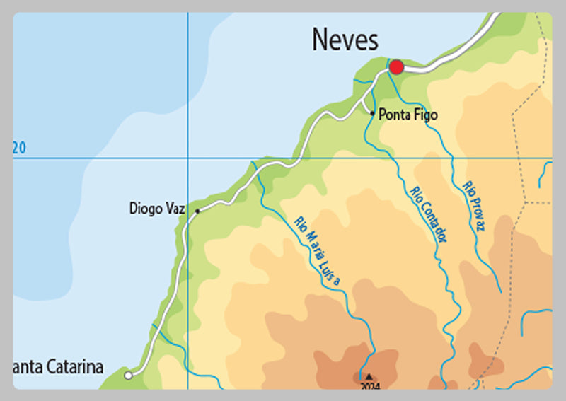 Physical Map of São Tomé and Príncipe - The Oxford Collection