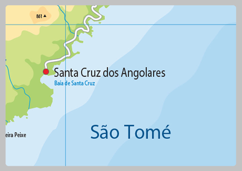 Physical Map of São Tomé and Príncipe - The Oxford Collection