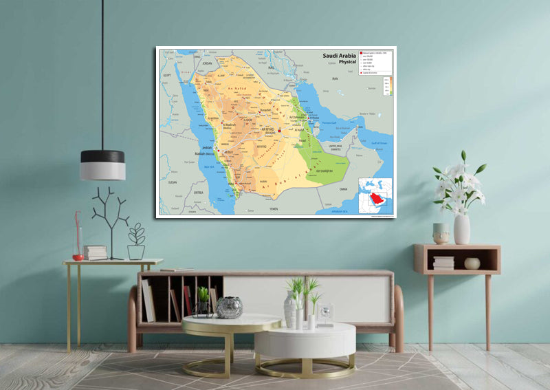 Saudi Arabia Physical Map