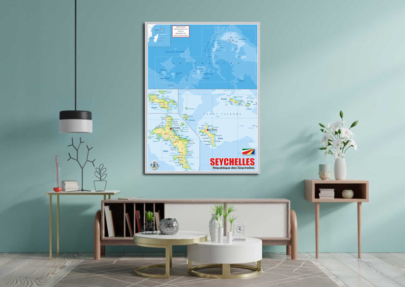 Physical Map of the Seychelles - The Oxford Collection